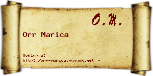 Orr Marica névjegykártya